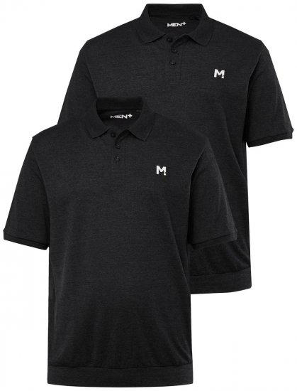 Men+ 266 Polo bellyfit Preto pack de 2 - Pólos - Pólos Tamanhos Grandes Homem