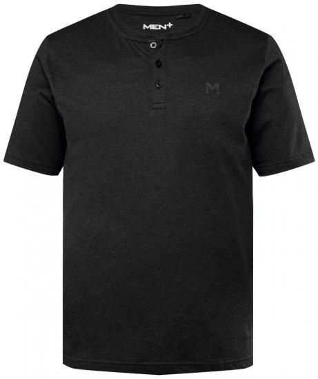Men+ 365 T-shirt Henley Preto - T-shirts - T-shirts Homem Tamanhos Grandes