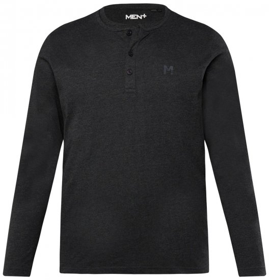 Men+ 383 T-shirt Henley manga comprida Preto - T-shirts - T-shirts Homem Tamanhos Grandes