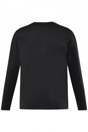 Men+ 383 T-shirt Henley manga comprida Preto - T-shirts - T-shirts Homem Tamanhos Grandes