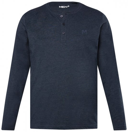 Men+ 383 T-shirt Henley manga comprida Azul-marinho - T-shirts - T-shirts Homem Tamanhos Grandes