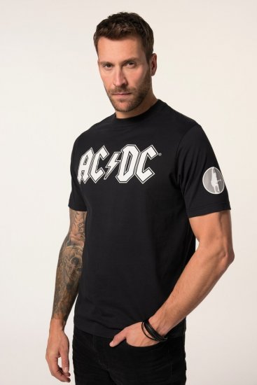 JP1880 AC/DC Classic Logo Band T-Shirt Black - T-shirts - T-shirts Homem Tamanhos Grandes
