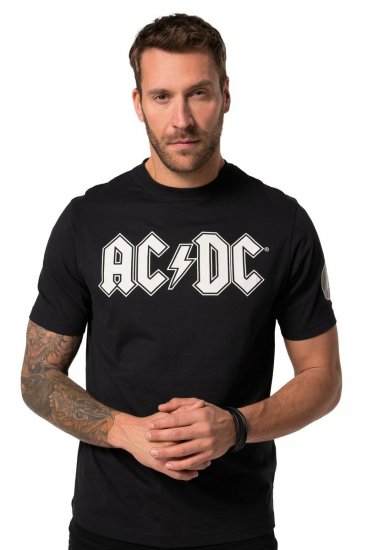 JP1880 AC/DC Classic Logo Band T-Shirt Black - T-shirts - T-shirts Homem Tamanhos Grandes