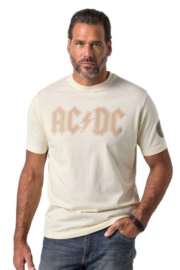 JP1880 836411 AC/DC Classic Logo T-shirt Cinzento areia - T-shirts de bandas - Camisetas de Bandas em Tamanhos Grandes