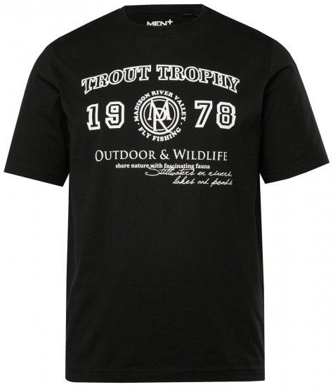 Men+ 424 T-shirt Trout Trophy Preto - T-shirts - T-shirts Homem Tamanhos Grandes