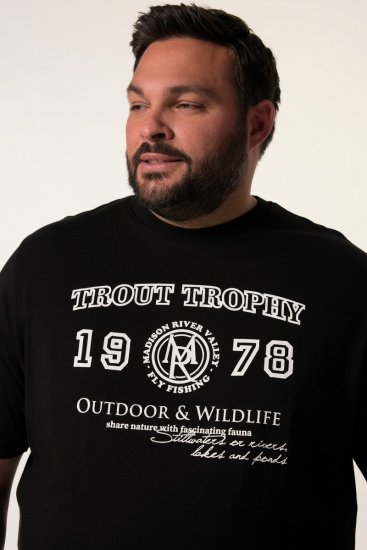 Men+ 424 T-shirt Trout Trophy Preto - T-shirts - T-shirts Homem Tamanhos Grandes