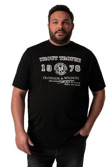Men+ 424 T-shirt Trout Trophy Preto - T-shirts - T-shirts Homem Tamanhos Grandes