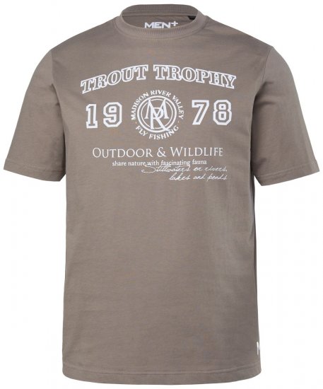 Men+ 424 T-shirt Trout Trophy Cinzento acastanhado - T-shirts - T-shirts Homem Tamanhos Grandes