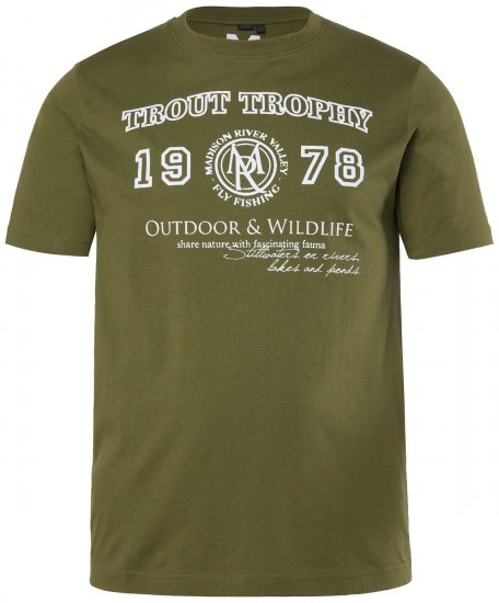 Men+ 424 T-shirt Trout Trophy Azeitona escuro - T-shirts - T-shirts Homem Tamanhos Grandes