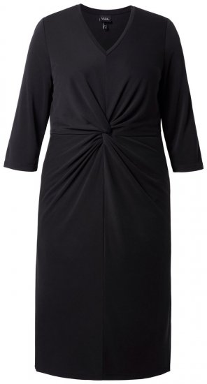 Ulla Popken 836514 Vestido midi com manga 3/4 Preto - Vestidos midi - Vestidos Midi Tamanhos Grandes