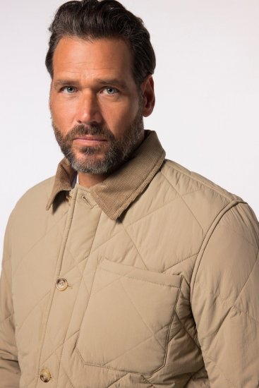 JP1880 836628 Casaco acolchoado estilo western Bege escuro - Casacos - Casacos Homem Tamanhos Grandes