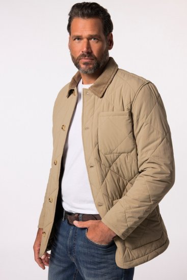 JP1880 836628 Casaco acolchoado estilo western Bege escuro - Casacos - Casacos Homem Tamanhos Grandes