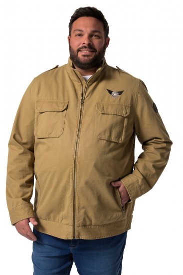 Men+ 641 Casaco de algodão com gola alta Camel - Casacos - Casacos Homem Tamanhos Grandes