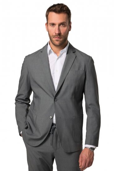 JP1880 Rimini Flexnamic Blazer em jersey às riscas Cinzento escuro - Fatos - Fatos de Homem Tamanhos Grandes