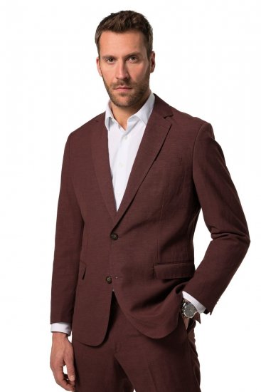 JP1880 Paros Blazer em mistura de linho Castanho ferrugem - Fatos - Fatos de Homem Tamanhos Grandes
