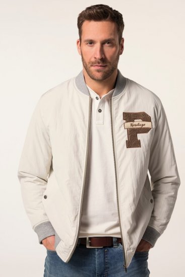 JP1880 836786 Casaco college com emblema Branco-creme - Casacos - Casacos Homem Tamanhos Grandes