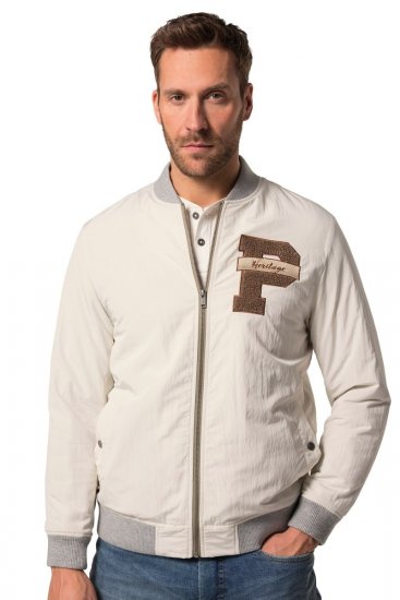 JP1880 836786 Casaco college com emblema Branco-creme - Casacos - Casacos Homem Tamanhos Grandes