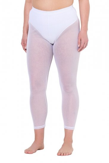 Ulla Popken 836800 Leggings de meia às bolinhas Branco - Collants & meias - 