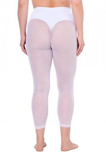 Ulla Popken 836800 Leggings de meia às bolinhas Branco - Collants & meias - 