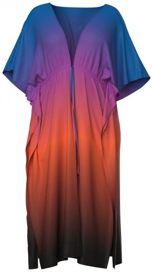 Ulla Popken 837090 Vestido Azul real - Cafetãs - 