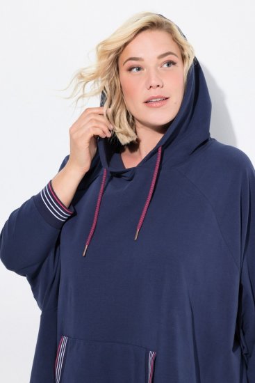Ulla Popken 837190 Poncho lounge com capuz Roxo escuro - Pijamas/Loungewear - 