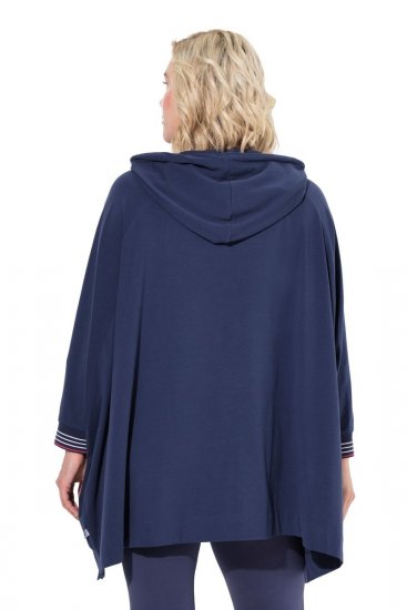 Ulla Popken 837190 Poncho lounge com capuz Roxo escuro - Pijamas/Loungewear - 