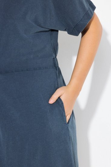 Ulla Popken 837403 Vestido de jersey de manga curta Azul-marinho - Vestidos em jersey - 