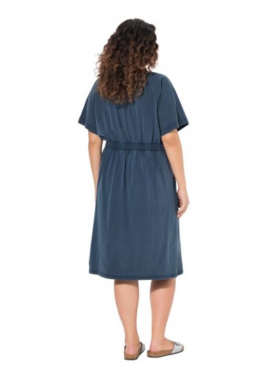 Ulla Popken 837403 Vestido de jersey de manga curta Azul-marinho - Vestidos em jersey - 