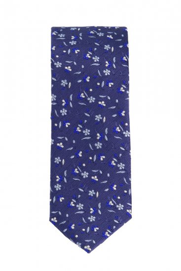 JP1880 837692 Gravata de seda de flores extra-comprida Azul-marinho - Gravatas e laços - 