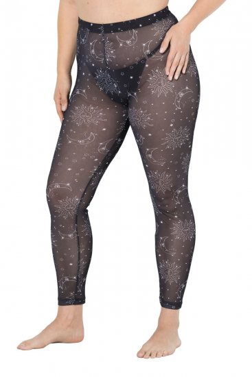 Ulla Popken 837935 Leggings de meia com padrão Preto - Collants & meias - 