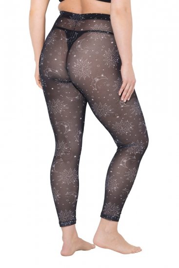 Ulla Popken 837935 Leggings de meia com padrão Preto - Collants & meias - 