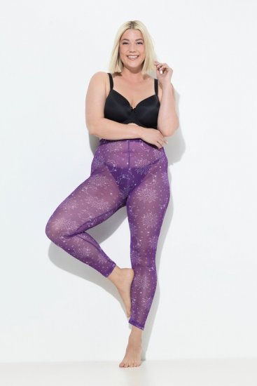 Ulla Popken 837935 Leggings de meia com padrão Violeta - Collants & meias - 