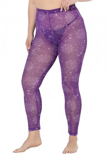 Ulla Popken 837935 Leggings de meia com padrão Violeta - Collants & meias - 