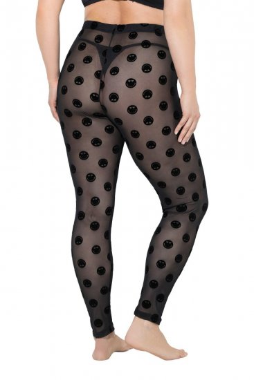 Ulla Popken 837949 Leggings de meia com padrão Preto - Collants & meias - 