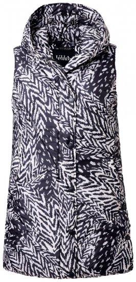 Ulla Popken 838435 Colete comprido acolchoado estampado Preto - Coletes - 