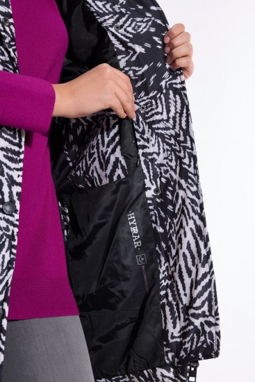 Ulla Popken 838435 Colete comprido acolchoado estampado Preto - Coletes - 