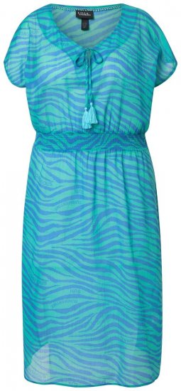 Ulla Popken 838483 Vestido com padrão animal Turquesa - Vestidos de verão - Vestidos de verão plus size