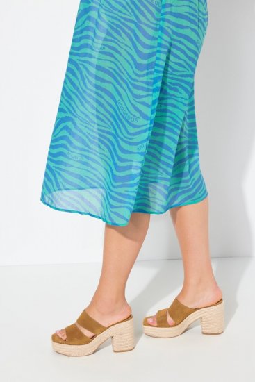 Ulla Popken 838483 Vestido com padrão animal Turquesa - Vestidos de verão - Vestidos de verão plus size