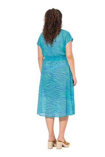 Ulla Popken 838483 Vestido com padrão animal Turquesa - Vestidos de verão - Vestidos de verão plus size
