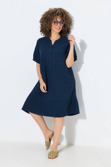Ulla Popken 838567 Vestido de manga curta Multicolor - Vestidos midi - Vestidos Midi Tamanhos Grandes