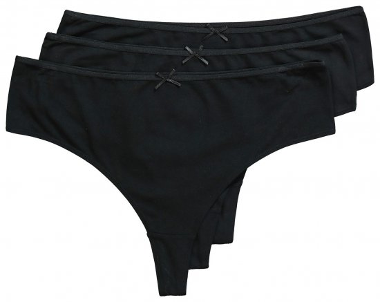 Ulla Popken 838637 Tangas pack de 3 Preto - Cuecas - 
