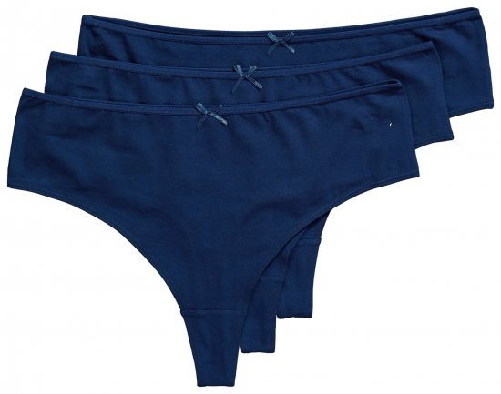 Ulla Popken 838637 Tangas pack de 3 Azul-marinho - Cuecas - 