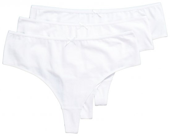 Ulla Popken 838637 Tangas pack de 3 Branco - Cuecas - 