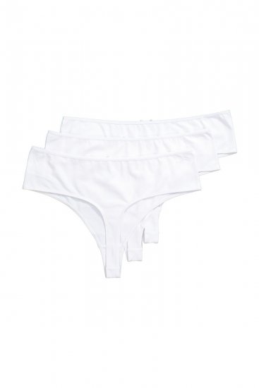 Ulla Popken 838637 Tangas pack de 3 Branco - Cuecas - 