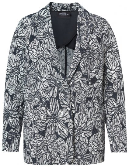 Ulla Popken 838656 Blazer floral Branco - Blazers e Coletes - Blazers em Tamanhos Grandes