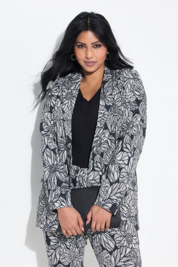 Ulla Popken 838656 Blazer floral Branco - Blazers e Coletes - Blazers em Tamanhos Grandes
