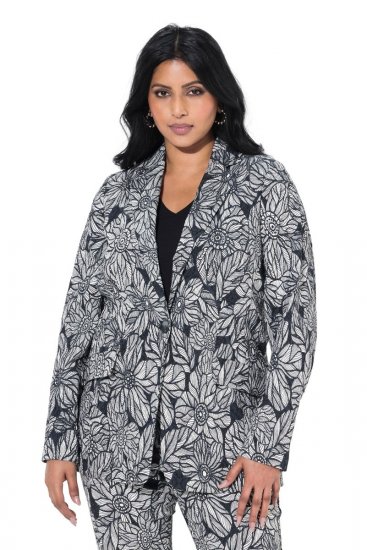 Ulla Popken 838656 Blazer floral Branco - Blazers e Coletes - Blazers em Tamanhos Grandes