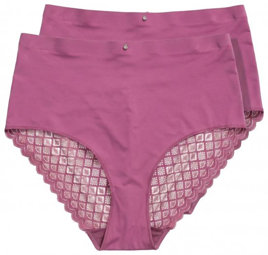 Ulla Popken 838675 Cuecas de cintura alta Roxo escuro - Cuecas - 