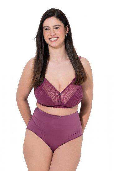 Ulla Popken 838675 Cuecas de cintura alta Roxo escuro - Cuecas - 