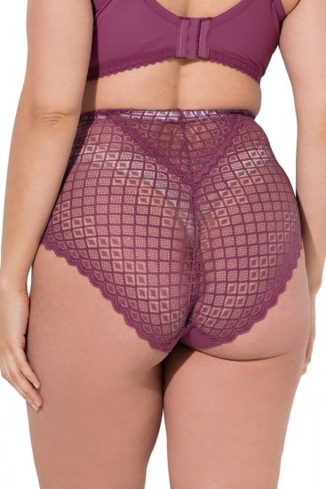 Ulla Popken 838675 Cuecas de cintura alta Roxo escuro - Cuecas - 